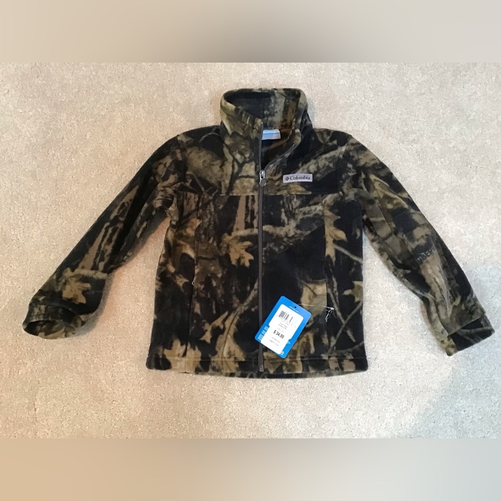Boys Columbia Camo Fleece Zip up Size XXS 4/5
